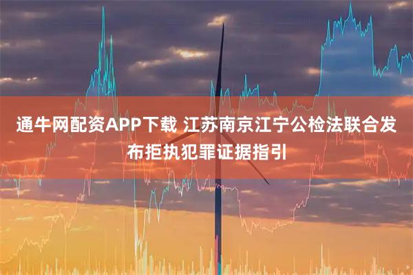 通牛网配资APP下载 江苏南京江宁公检法联合发布拒执犯罪证据指引
